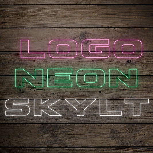 Logoneon­kyltti – suunnittelu logosi ja tekstisi mukaan 3 tunnin kuluessa!