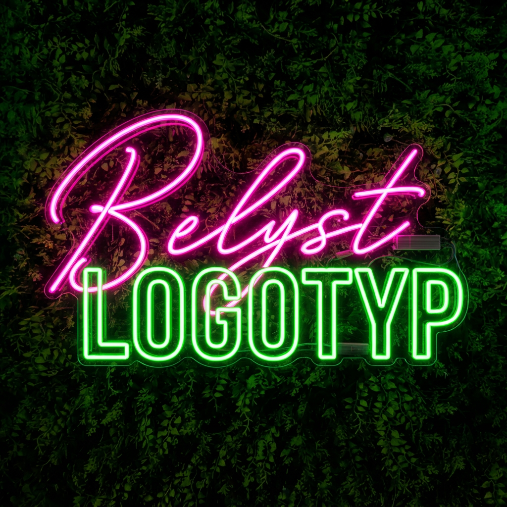 Valaistu logo LED-neon­kyltissä
